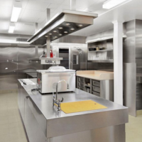 Kitchen with commercial mixers