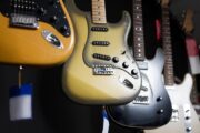 4 guitars zoomed in