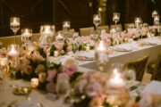 floating candles on a wedding table decor