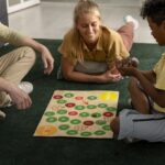 a family playing 2 person board games