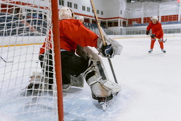 goalie keeping the goal safe